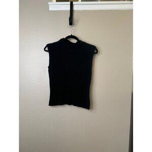 City Silk Women's Sweater Size Medium Black‎ Silk Sleeveless round neck pullover